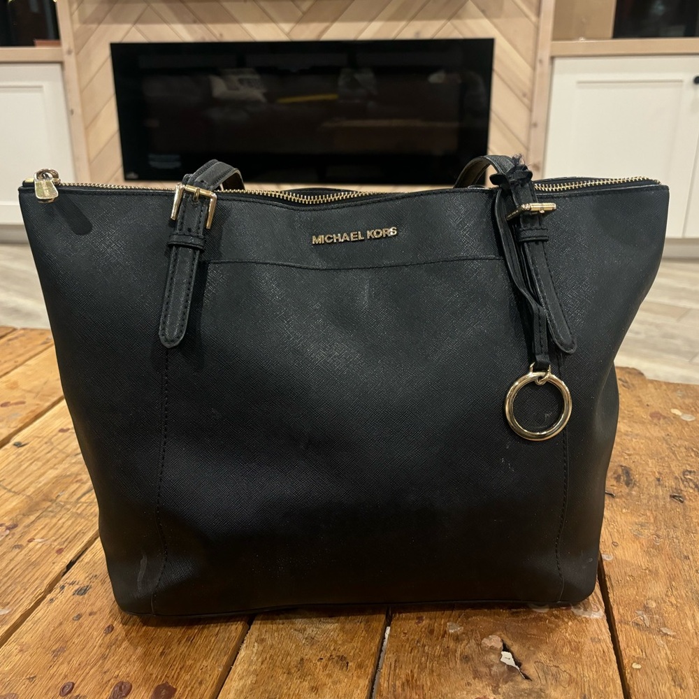 Michael Kors Saffiano Leather Black Tote